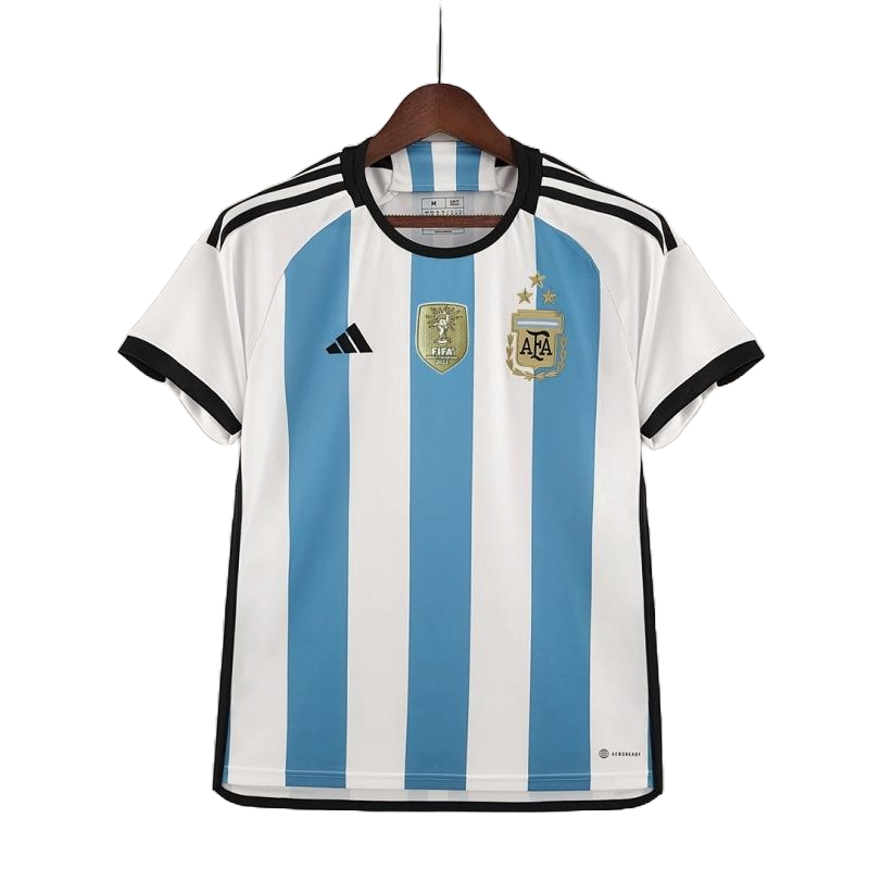 3 Stars 2022 Argentina Home Kit With World Cup Champion Patches