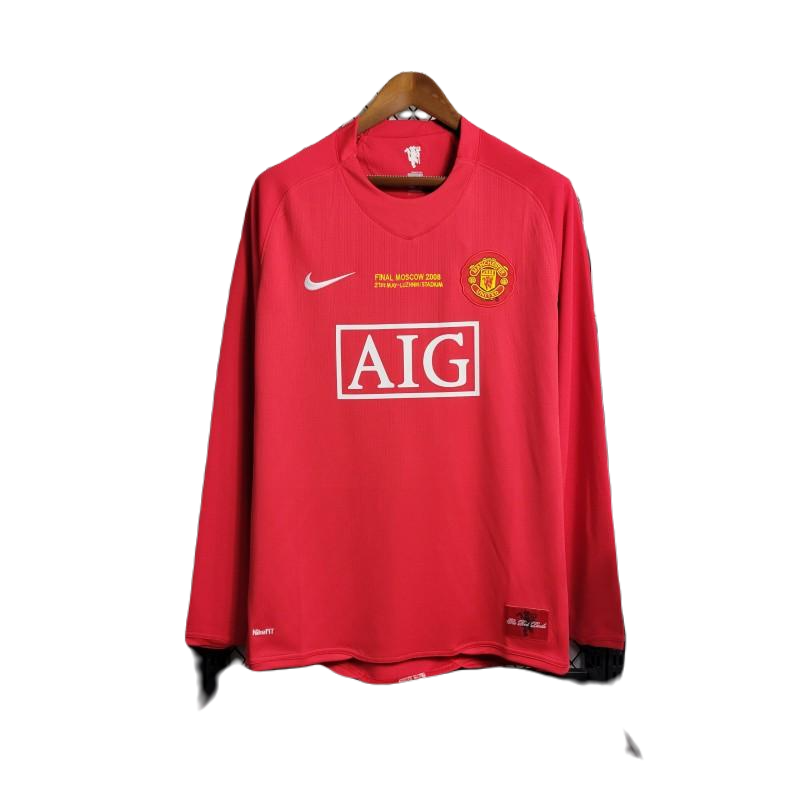 Retro Long Sleeve 07-08 Manchester United Champions League Version Home Kit