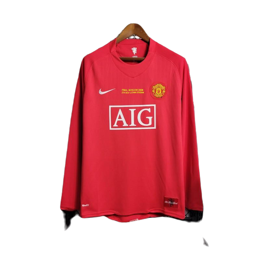 Retro Long Sleeve 07-08 Manchester United Champions League Version Home Kit