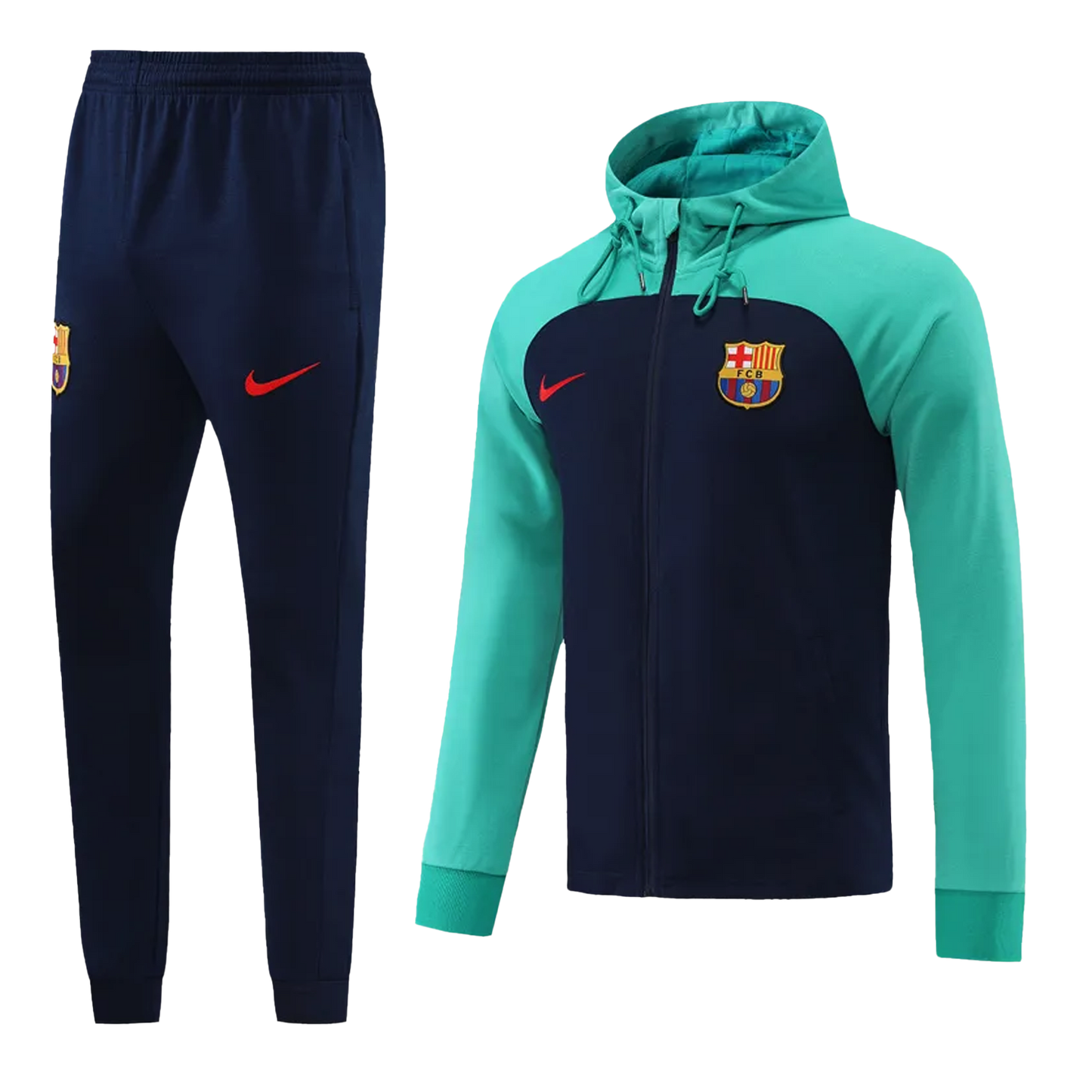 Barcelona Hooded Tracksuit "Green & Blue"