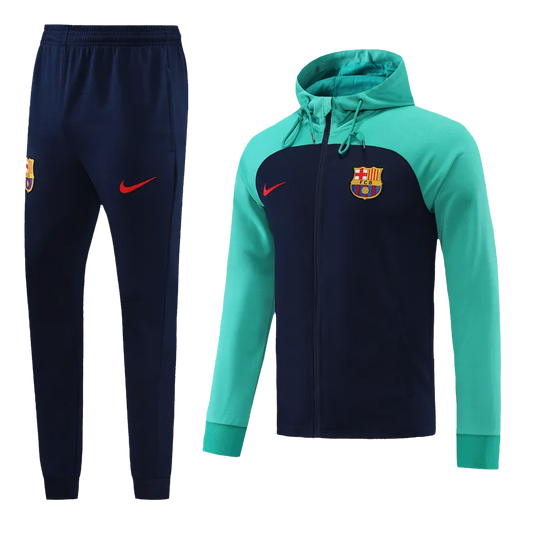 Barcelona Hooded Tracksuit "Green & Blue"