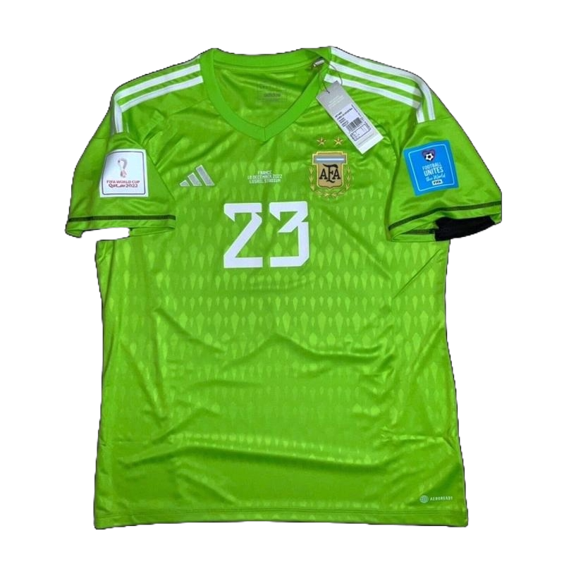 3 Stars 2023 Argentina Green Goalkeeper Final Match Jersey With Full Patches