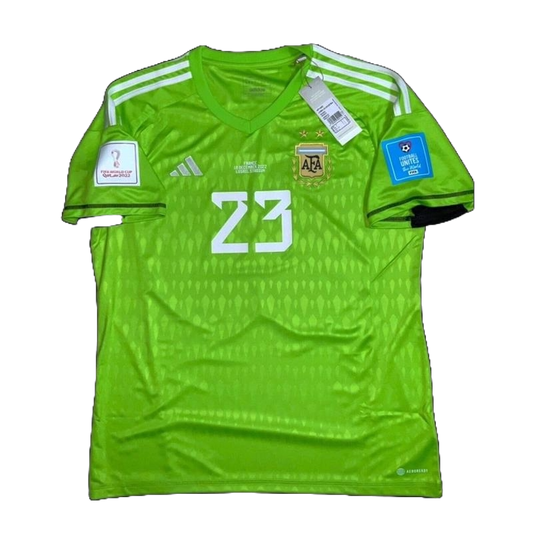 3 Stars 2023 Argentina Green Goalkeeper Final Match Jersey With Full Patches