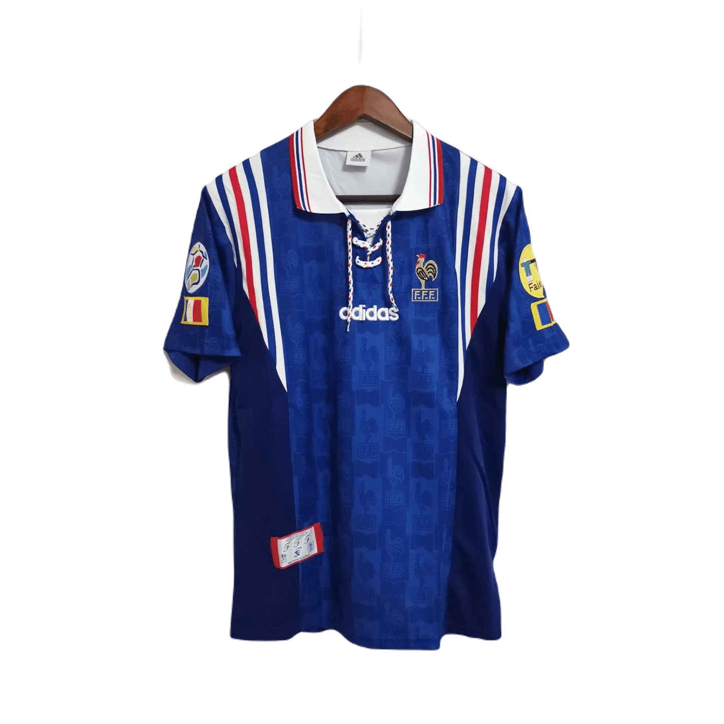 Retro 1996 France Home Kit With EURO 1996 Patch