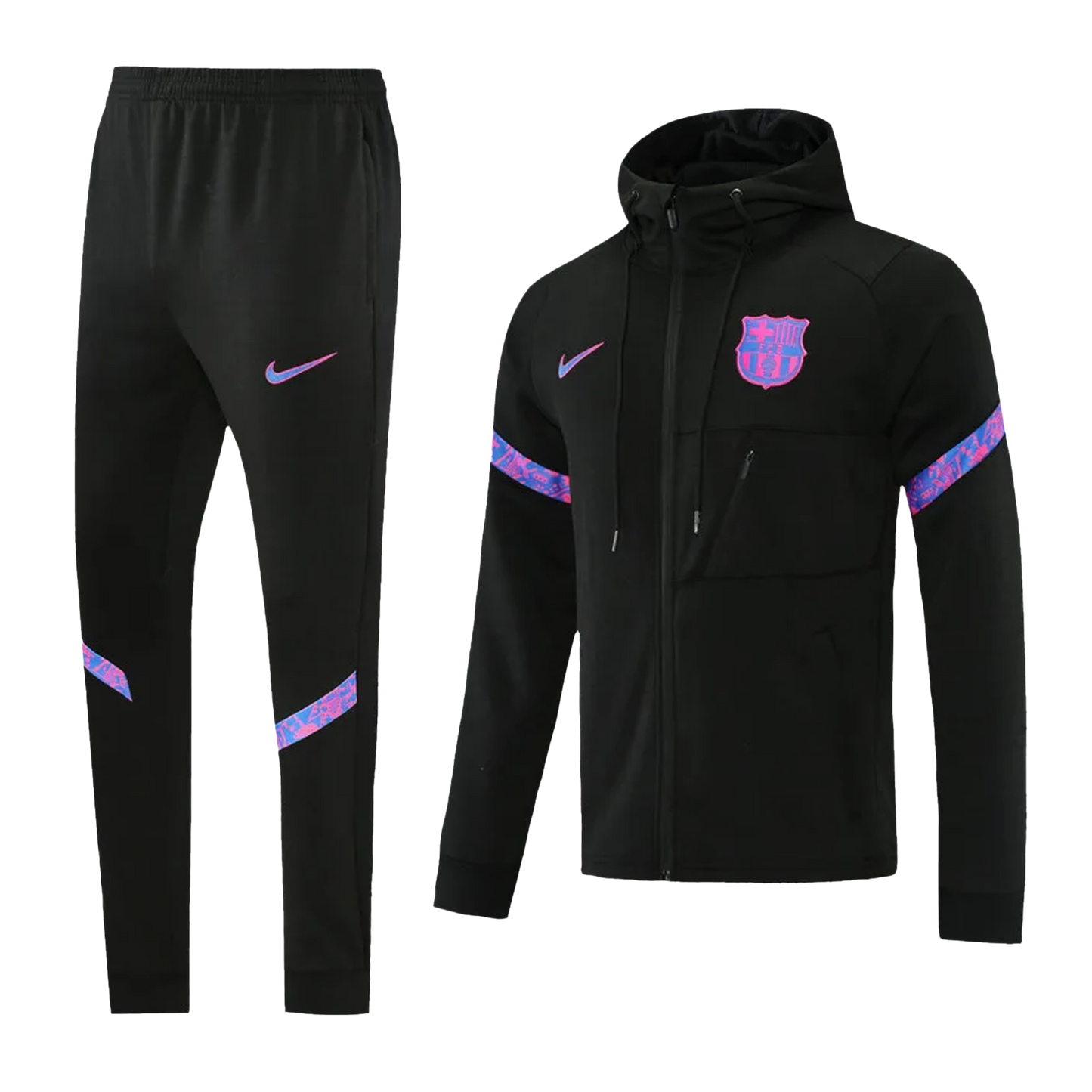 Barcelona Hooded Tracksuit "Black & Purple"