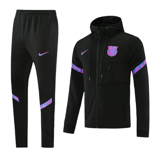 Barcelona Hooded Tracksuit "Black & Purple"