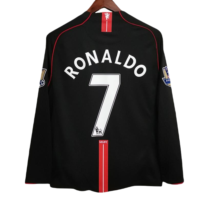 Retro 07/08 Manchester United Away Black Long Sleeve Kit