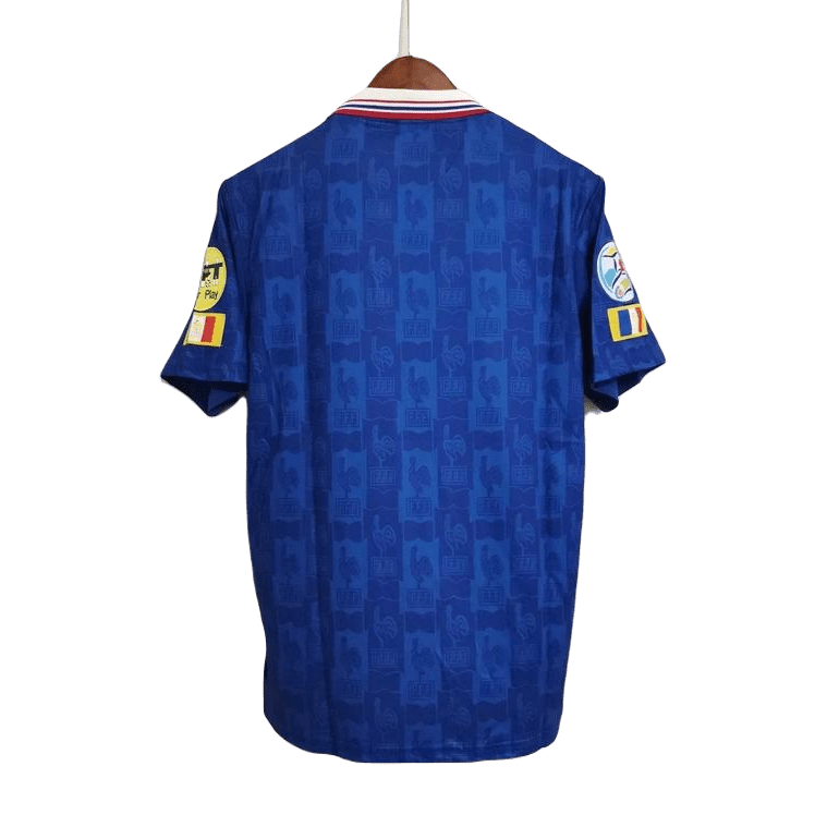 Retro 1996 France Home Kit With EURO 1996 Patch