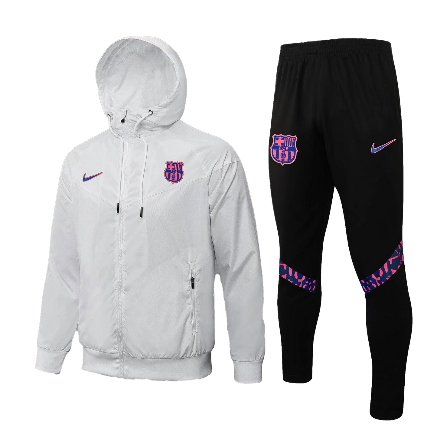 Barcelona Hooded Tracksuit "White & Purple"