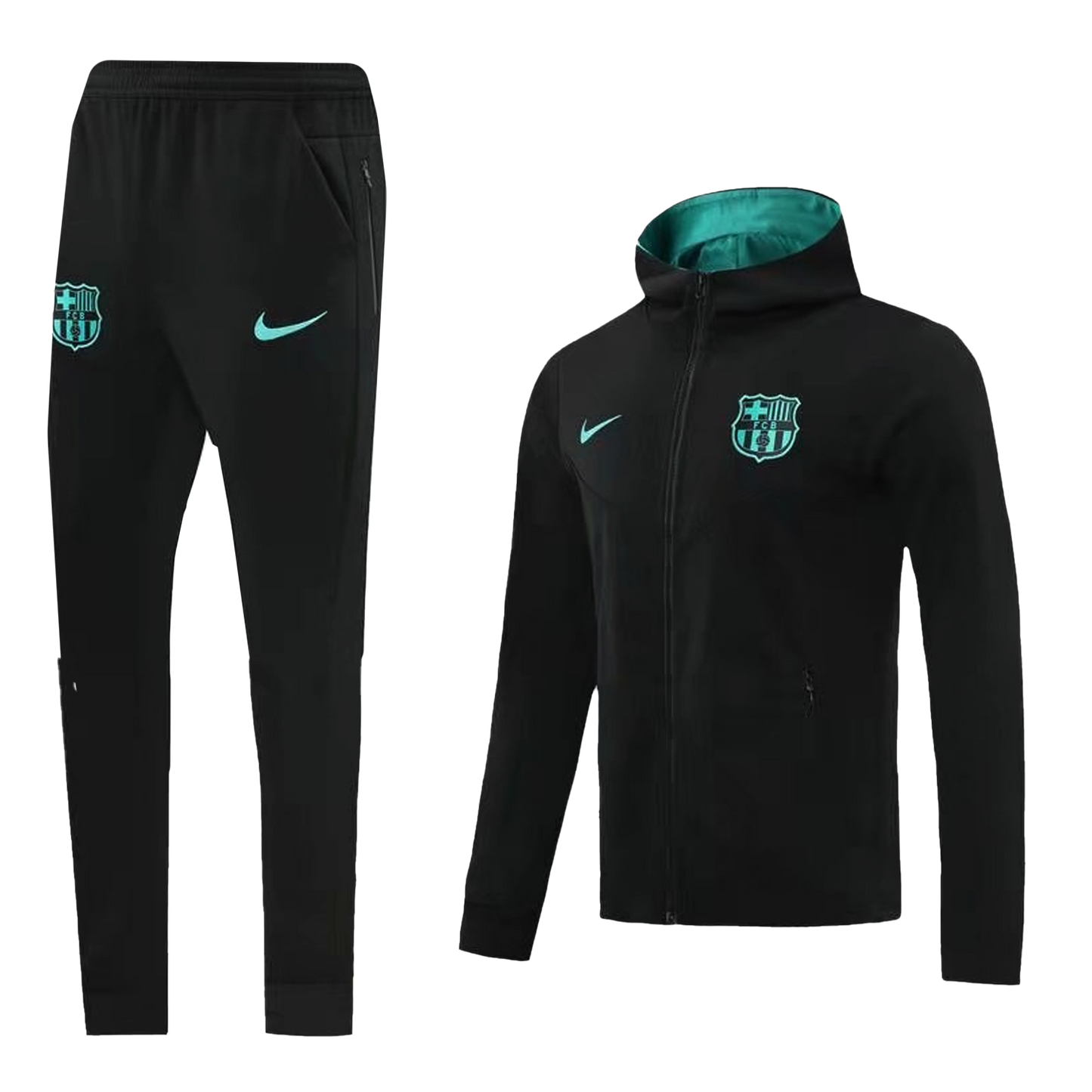 Barcelona Hooded Tracksuit "Black & Green"