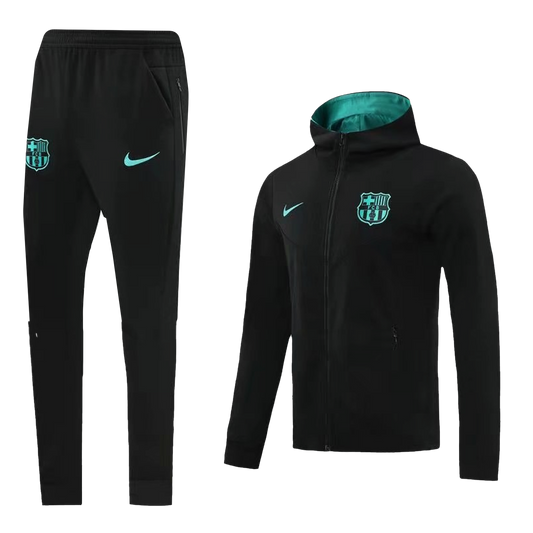 Barcelona Hooded Tracksuit "Black & Green"